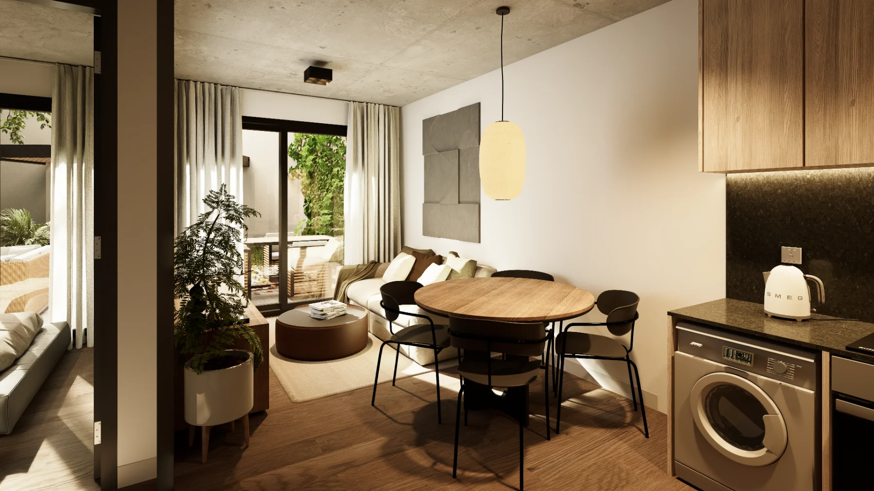 Living comedor con salida al patio
